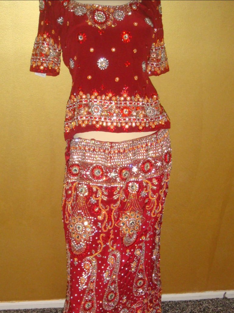 Gorgeous Crepe Maroon Red Indian Bridal Lehenga